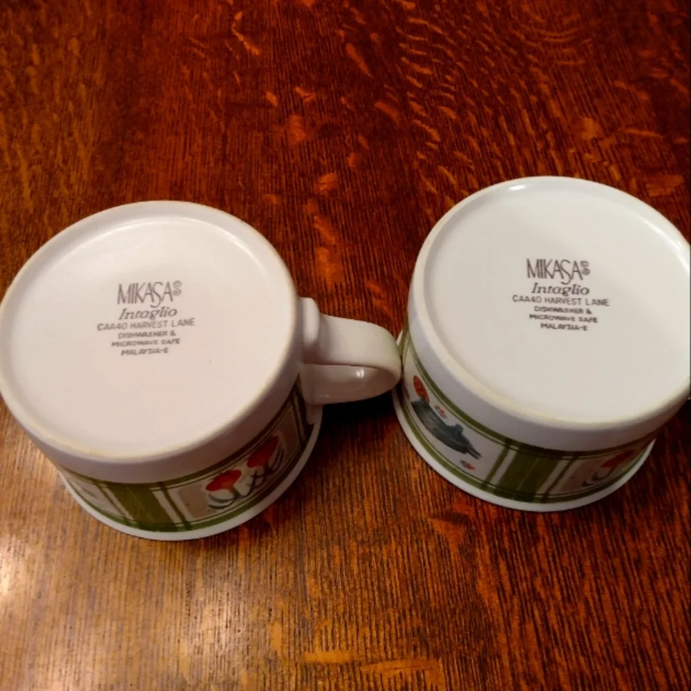 Vintage Mikasa Intaglio Harvest Lane Flat Bottom Coffee Mug (2) - Picture 4 of 7